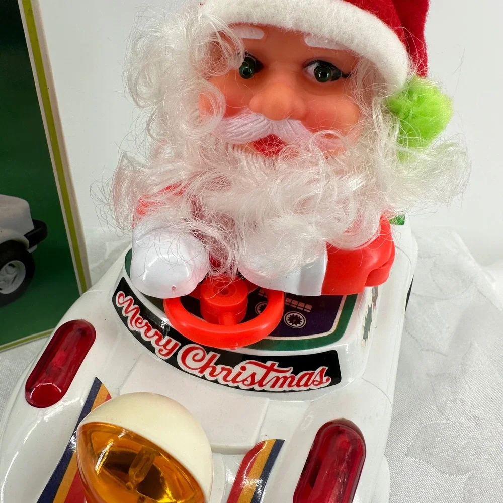 Son Ai Toys Santa Cartoon Car White Good Vintage 1983 Bump Go Music SA 171L